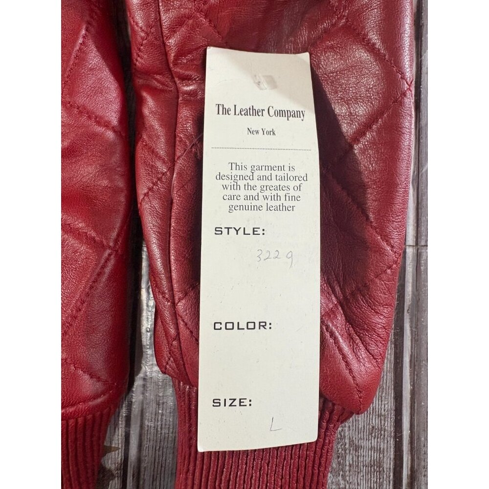 The Leather Company Leather Quilted Jacket Size L color Red NWT vintage Y2K - Picture 5 of 9